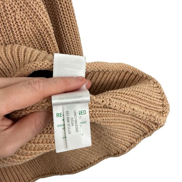 J Crew Relaxed Rollneck Sweater 100% Cotton Sandy Beach Tan Capsole Womens Large - Picture 6 of 7